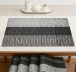 Black Placemats Set of 19 - Heat-Resistant Washable Non-Slip Vinyl Woven Table Mats, Wipeable for Kitchen Dining Indoor/Outdoor - Image 2