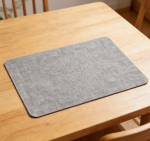 Faux Leather Placemats Set of 10 - Waterproof Wipe Clean Heat Resistant Anti-Slip, 17x12 inch, Grey, Indoor/Outdoor - Image 2