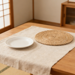 Round Woven Placemats Set of 20 - 12 inch, Boho Rattan Natural Water Hyacinth, Farmhouse Rustic Braided Wicker
