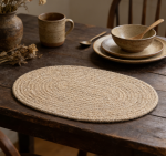 Oval Woven Placemats Set of 20 - Boho Cotton Rope Braided, 17x13 inch, Non-Slip Heat Resistant, Thick Hot Pads, Brown - Image 2