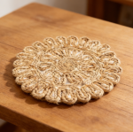 11.8" Corn Husk Woven Round Placemats Set of 20 - Wicker Boho Farmhouse, Rattan Style