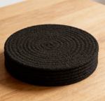 Round Placemats Set of 20 - Cotton Rope Woven, 13 inch, Non-Slip Heat Resistant Hot Pads, Farmhouse Black - Image 2