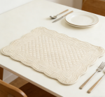 Quilted Placemats Set of 20 - Washable, 13x18 inch, 100% Cotton Fabric Rectangular, Flax - Image 2