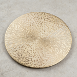 Round Gold Metallic Placemats Set of 10 - Vinyl Hollow, 15 inch, Washable Easy Clean Non-Slip Heat Resistant, Party Decor - Image 2