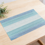 Placemats Set of 13 - Vinyl, Stain Resistant Foldable Washable Wipeable, Blue, Indoor/Outdoor - Image 2