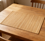 Bamboo Placemats Set of 20 - Woven Heat-Resistant Rectangular, Natural Rustic Japanese Style, Coffee