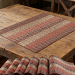 Red Placemats Set of 14 - Vintage Vinyl, 12x18 inch, Washable Wipeable Heat-Resistant Non-Slip, Indoor/Outdoor - Image 2