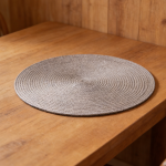 Round Braided Placemats Set of 20 - 15 inch Heat Resistant Washable Non-Slip Woven, Brown - Image 2