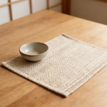 100% Cotton Placemats Set of 20 - Rectangle Two-Tone Woven, 13x19 inch, Soft Durable, Eggshell - Image 2