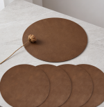 Brown Faux Leather Placemats Set of 20 - 15 Inch Waterproof Wipeable Heat Resistant Vinyl, Reversible - Image 3