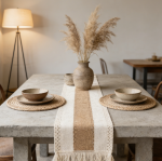 Handmade Placemats Set of 20 - Natural Cotton Burlap & Water Straw Woven, Macrame Farmhouse Style for Dining Table - Image 2
