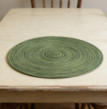 Round Placemats Set of 20 - Woven Heat Resistant Non-Slip, 14 Inch Diameter, Hunter Green - Image 2