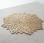 Set of 20 Round Gold Placemats - Heat-Resistant PVC with Metallic Glossy Finish, Easy Clean, Party Decor