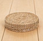 12" Round Woven Rattan Placemats Set of 20 - Natural Hand-Woven Water Hyacinth, Farmhouse Rustic Braided Wicker - Image 2